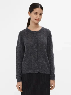 OBJECT Basic|Cardigans*STICKAD KOFTA Dark Grey Melange