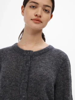 OBJECT Basic|Cardigans*STICKAD KOFTA Dark Grey Melange