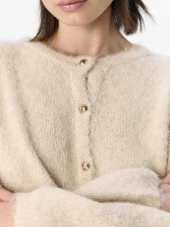 OBJECT Cardigans*STICKAD KOFTA White Sand