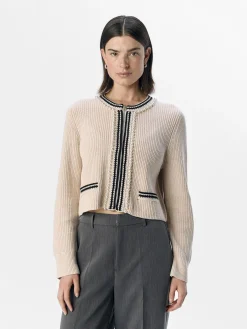 OBJECT Cardigans*STICKAD KOFTA White Sand