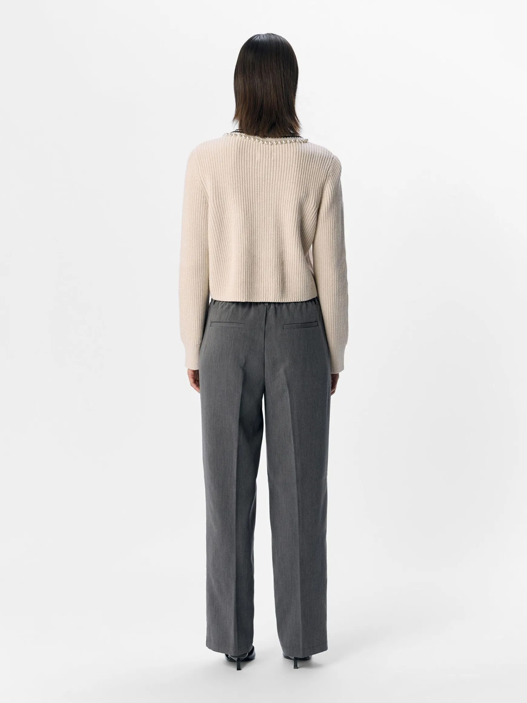 OBJECT Cardigans*STICKAD KOFTA White Sand