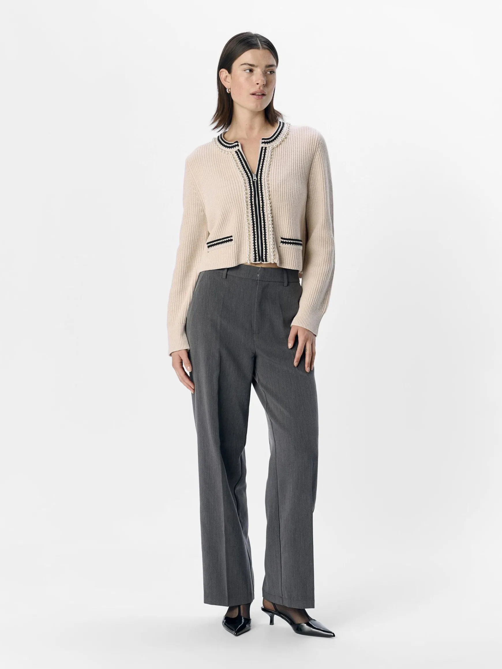OBJECT Cardigans*STICKAD KOFTA White Sand