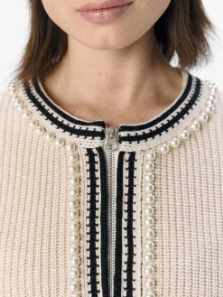 OBJECT Cardigans*STICKAD KOFTA White Sand