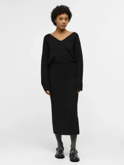 OBJECT Basic|Kjolar*STICKAD MAXIKJOL Black