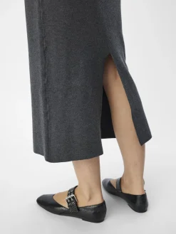 OBJECT Kjolar*STICKAD MAXIKJOL Dark Grey Melange
