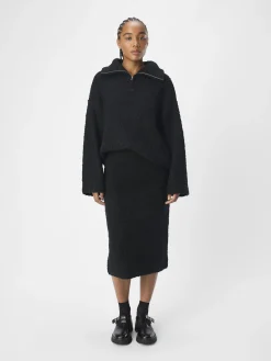 OBJECT Kjolar*STICKAD MIDIKJOL Black