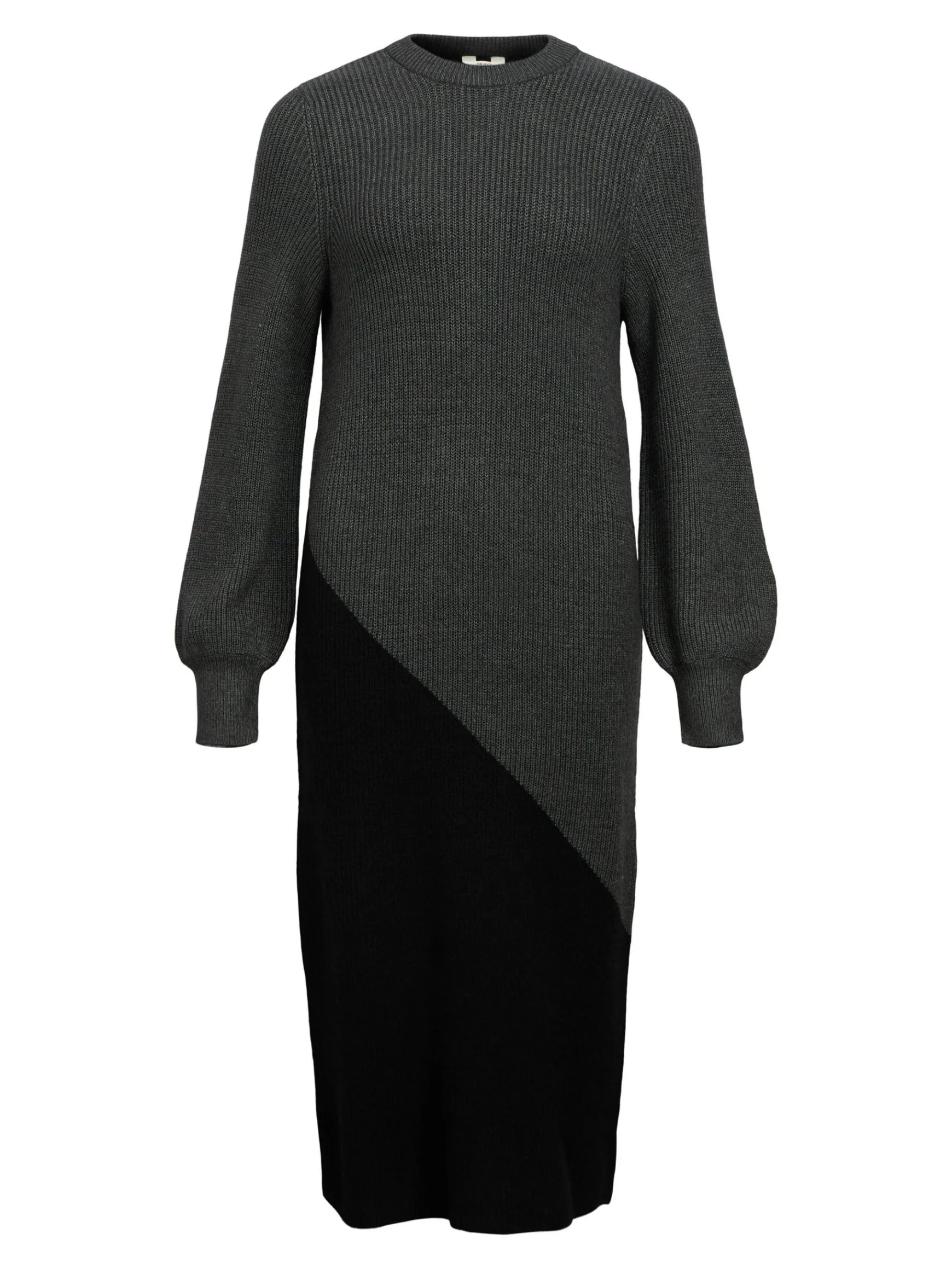 OBJECT Klänningar*STICKAD MIDIKLÄNNING Dark Grey Melange