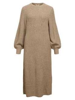 OBJECT Klänningar*STICKAD MIDIKLÄNNING Desert Taupe