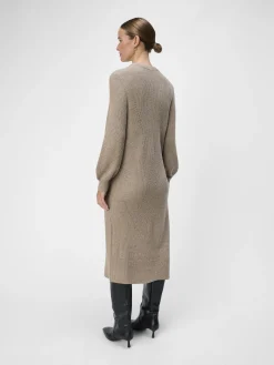 OBJECT Klänningar*STICKAD MIDIKLÄNNING Desert Taupe