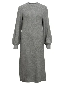 OBJECT Klänningar*STICKAD MIDIKLÄNNING Medium Grey Melange