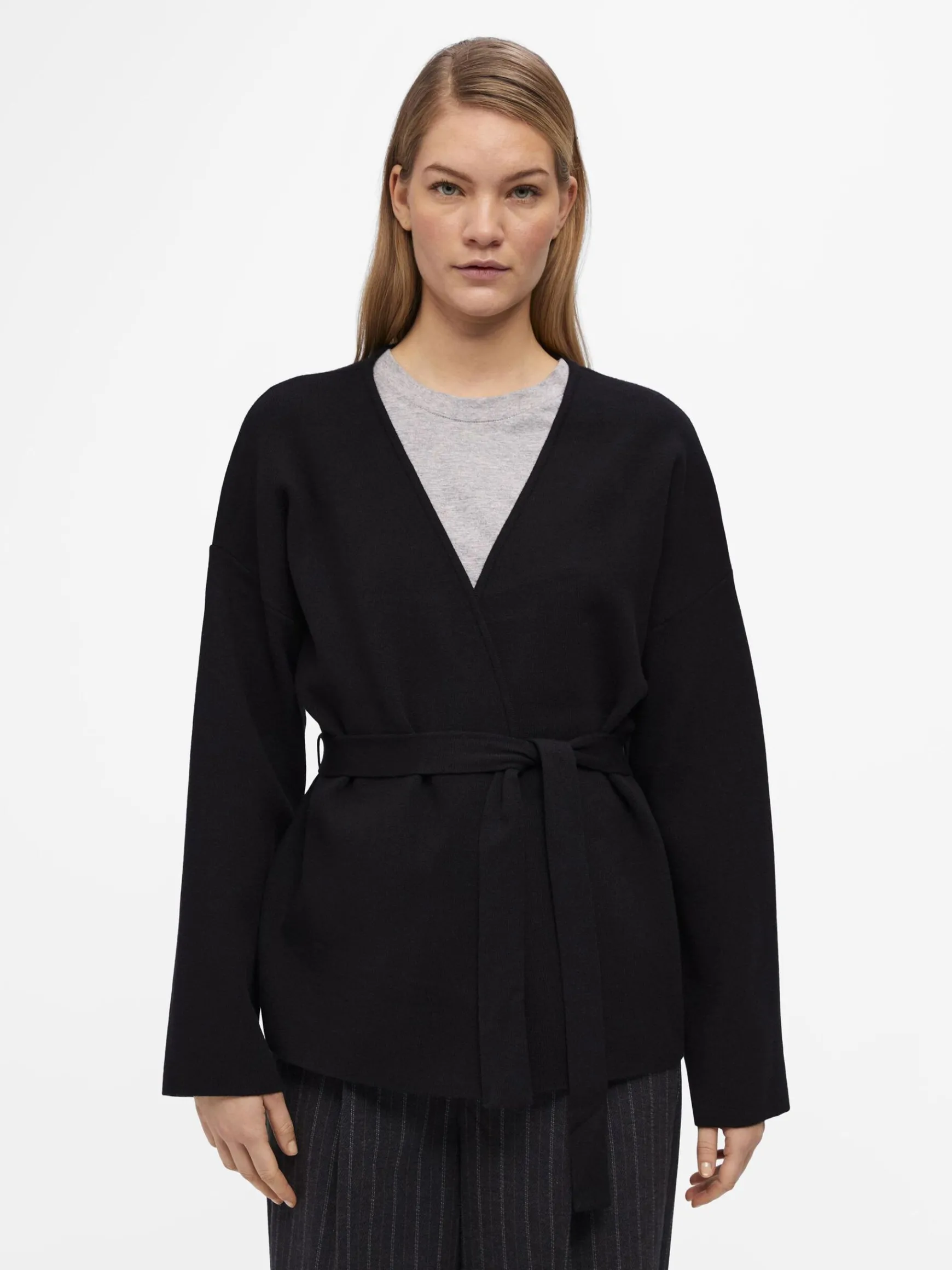 OBJECT Cardigans*STICKAD OMLOTTKOFTA Black
