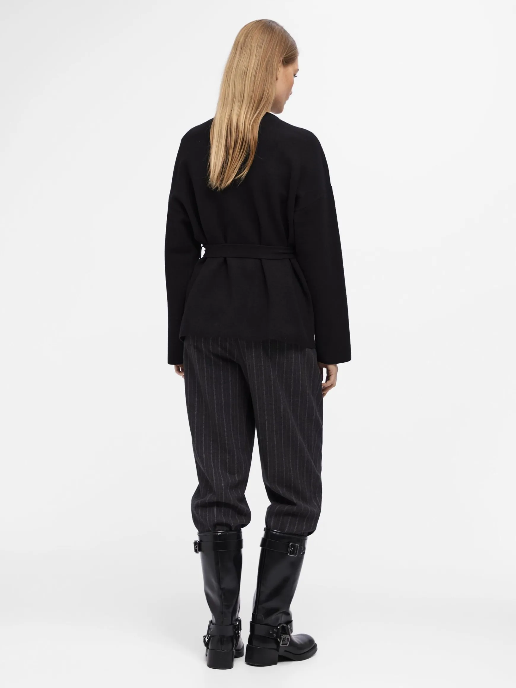 OBJECT Cardigans*STICKAD OMLOTTKOFTA Black