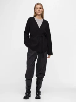 OBJECT Cardigans*STICKAD OMLOTTKOFTA Black