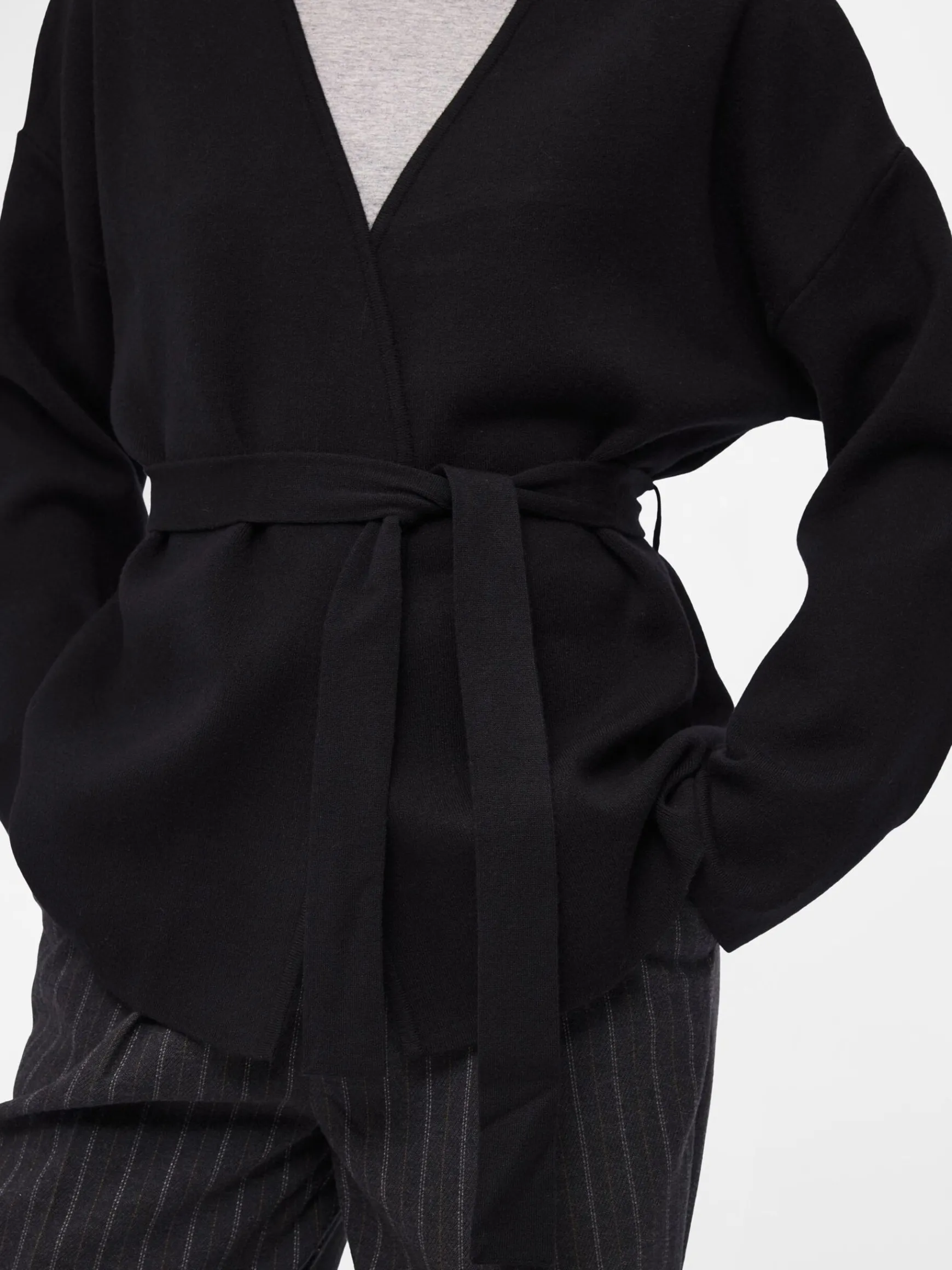OBJECT Cardigans*STICKAD OMLOTTKOFTA Black
