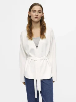 OBJECT Cardigans*STICKAD OMLOTTKOFTA Cloud Dancer