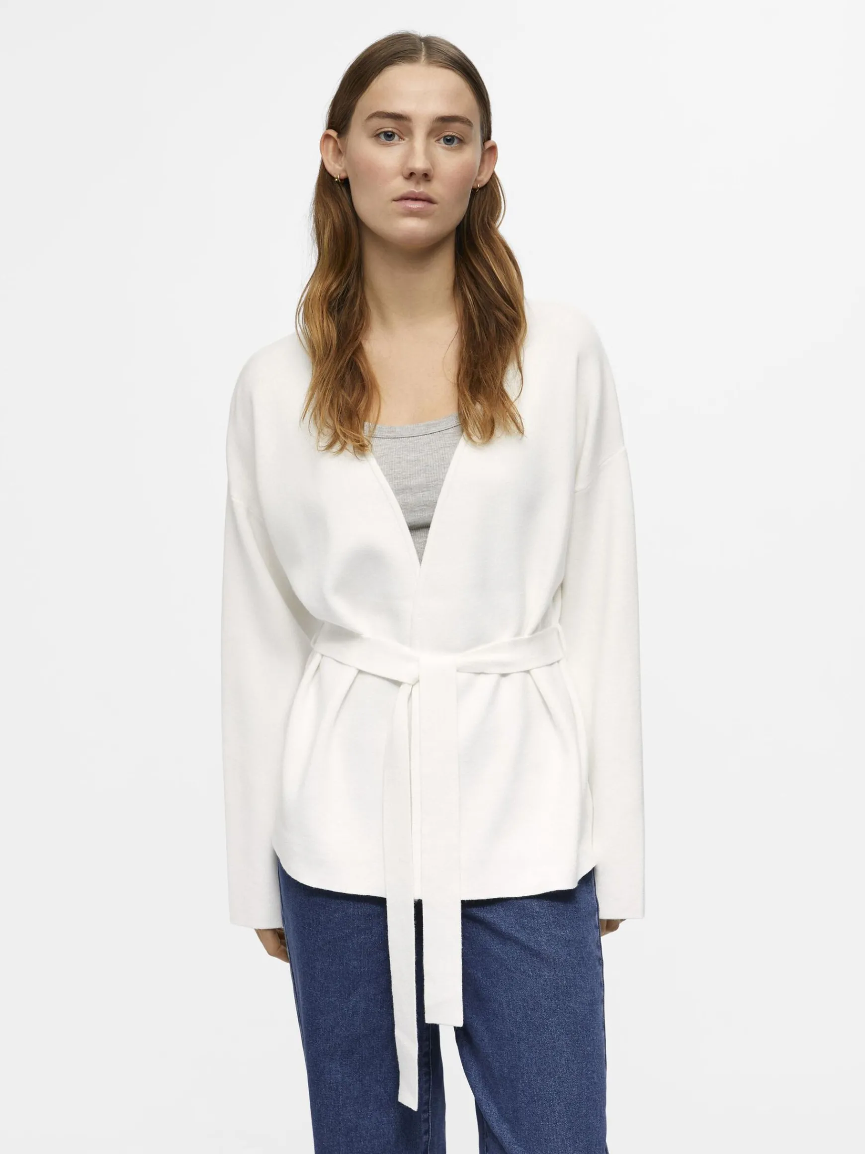 OBJECT Cardigans*STICKAD OMLOTTKOFTA Cloud Dancer