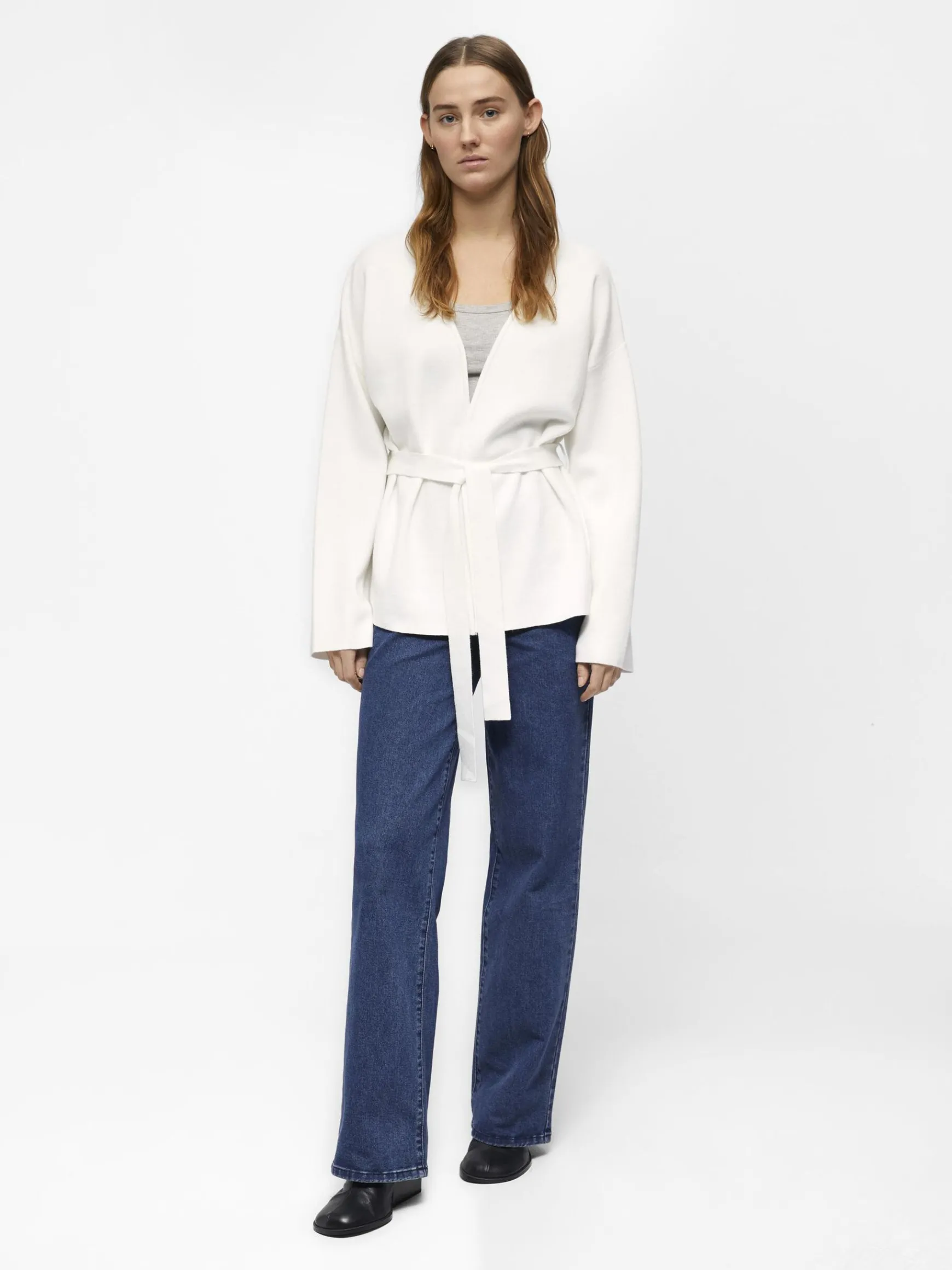 OBJECT Cardigans*STICKAD OMLOTTKOFTA Cloud Dancer