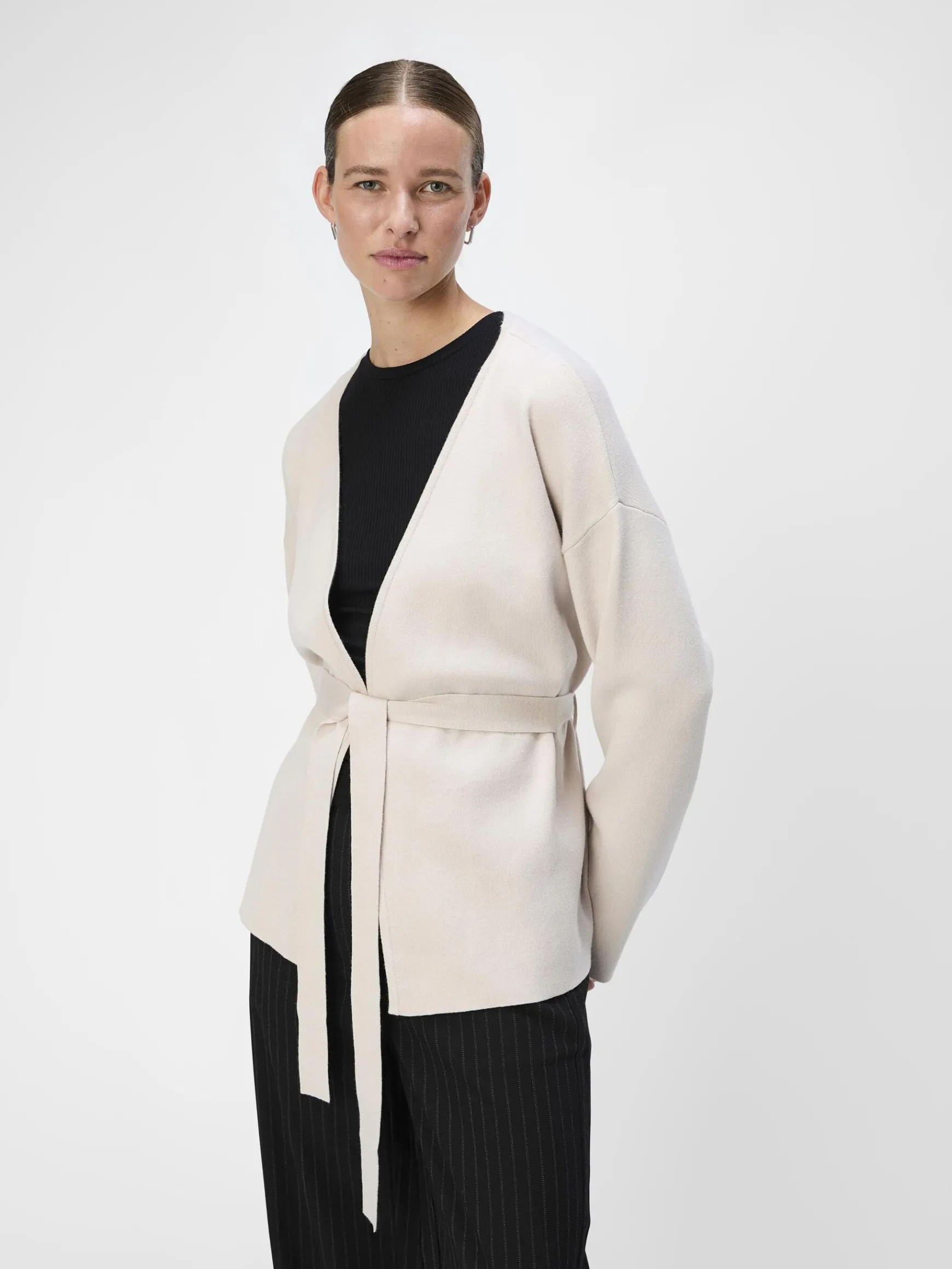 OBJECT Cardigans*STICKAD OMLOTTKOFTA Silver Gray