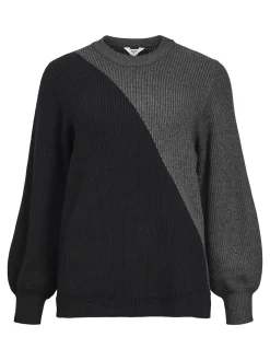 OBJECT Stickat*STICKAD TRÖJA Dark Grey Melange