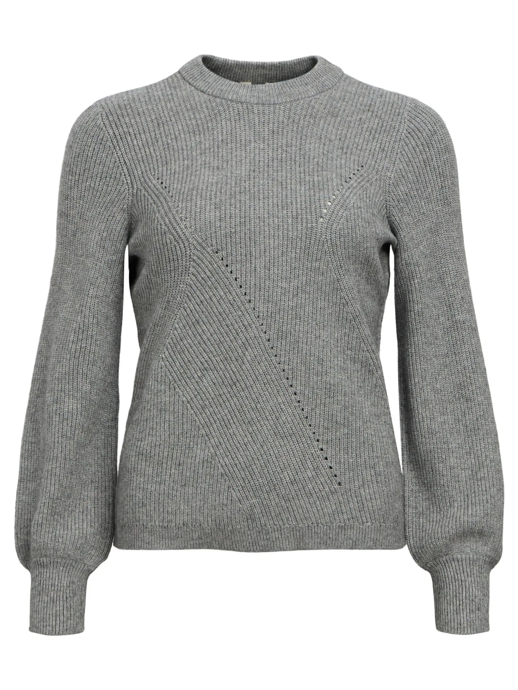OBJECT Stickat*STICKAD TRÖJA Medium Grey Melange