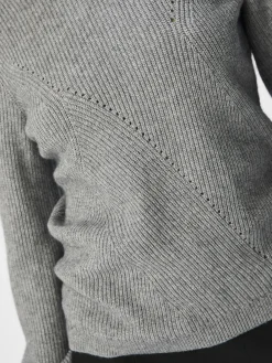 OBJECT Stickat*STICKAD TRÖJA Medium Grey Melange