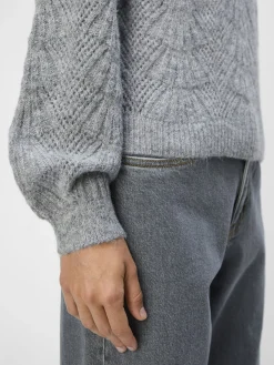 OBJECT Stickat*STICKAD TRÖJA Medium Grey Melange