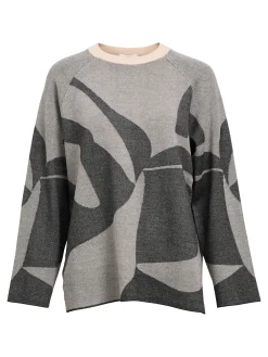 OBJECT Stickat*STICKAD TRÖJA Medium Grey Melange