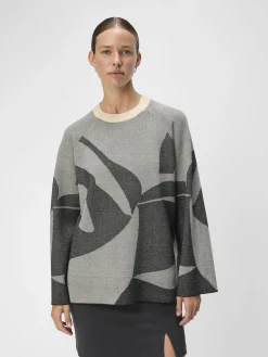 OBJECT Stickat*STICKAD TRÖJA Medium Grey Melange