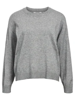 OBJECT Stickat*STICKAD TRÖJA Medium Grey Melange