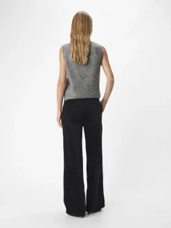OBJECT Cardigans|Stickat*STICKAD VÄST Medium Grey Melange