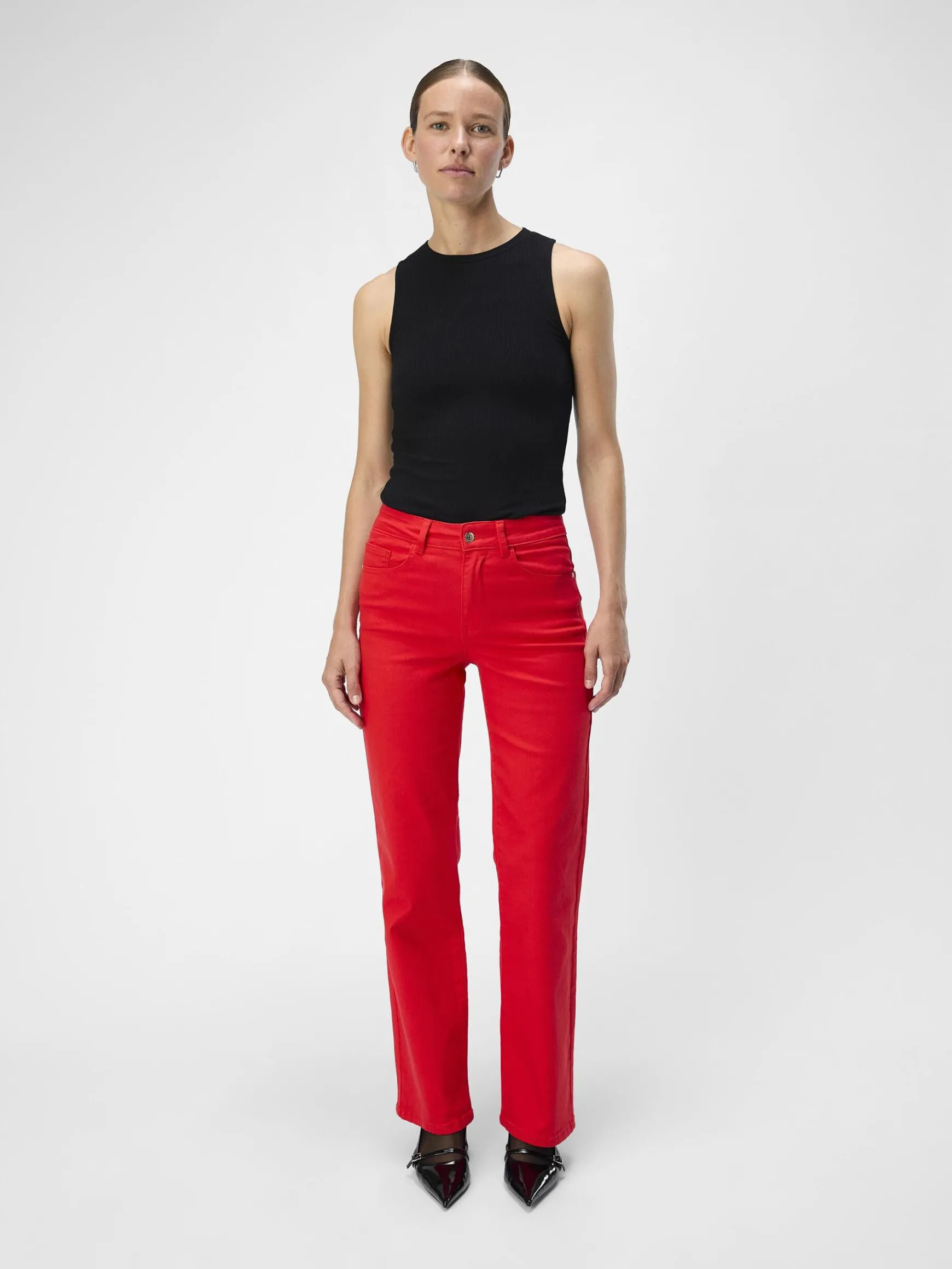 OBJECT Jeans|Byxor*TWILL VIDA JEANS Flame Scarlet