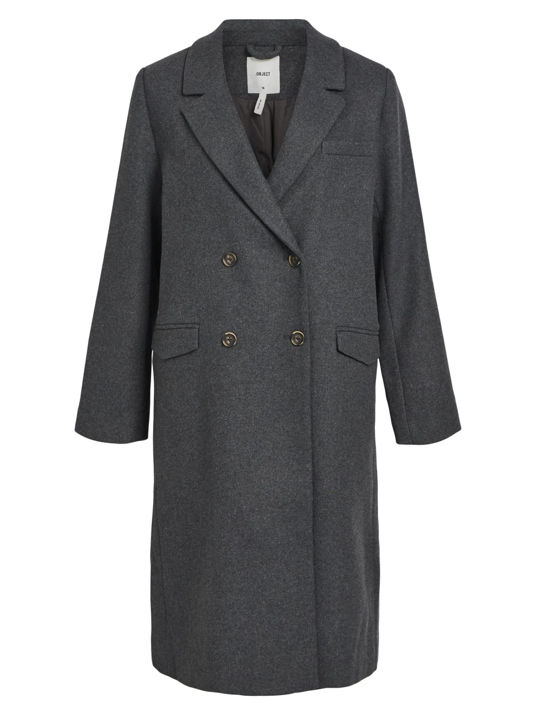 OBJECT Ytterkläder*ULLBLANDNING KAPPA Dark Grey Melange