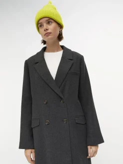 OBJECT Ytterkläder*ULLBLANDNING KAPPA Dark Grey Melange
