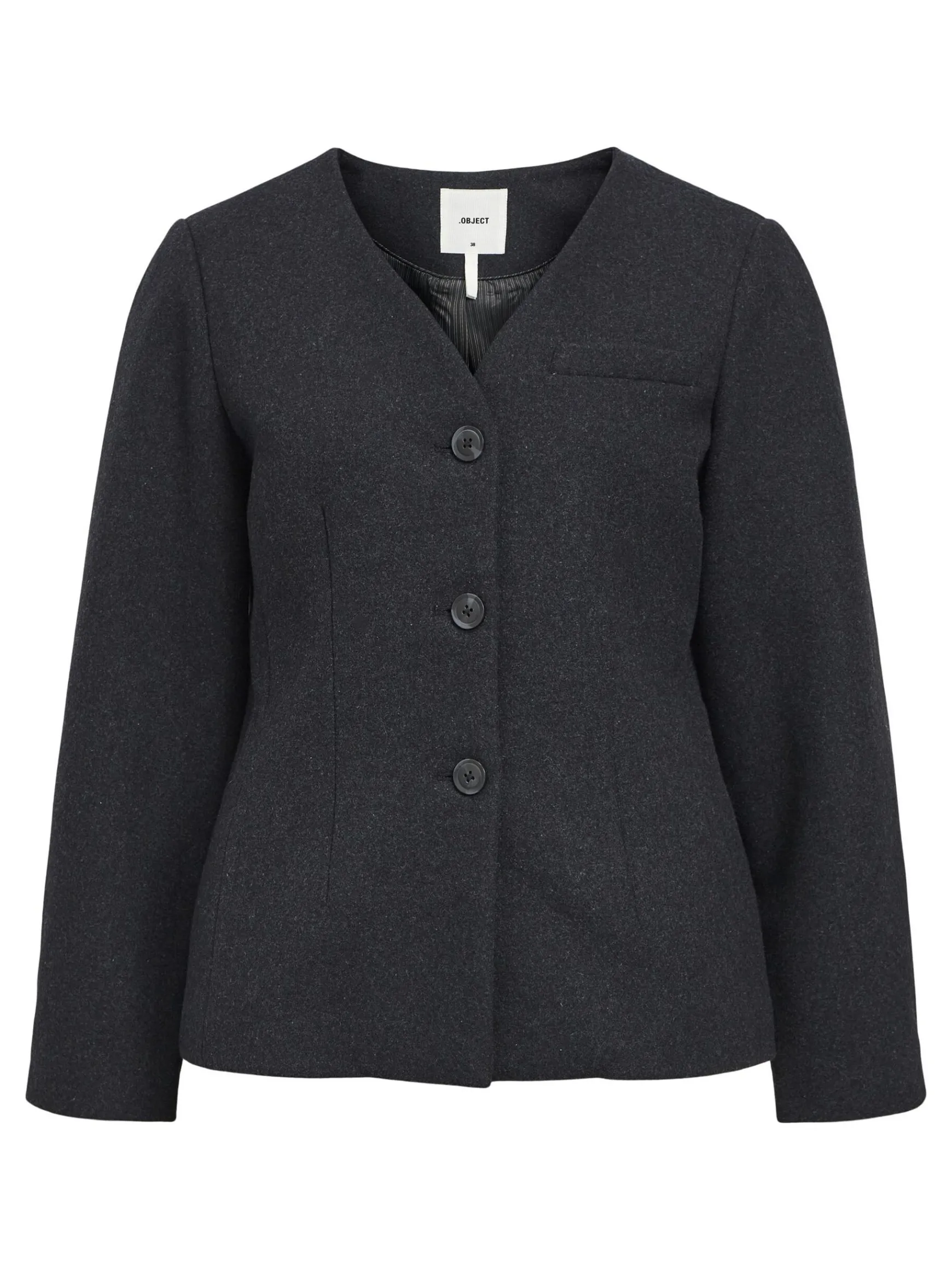 OBJECT Kavajer*V-RINGNING KAVAJ Dark Grey Melange