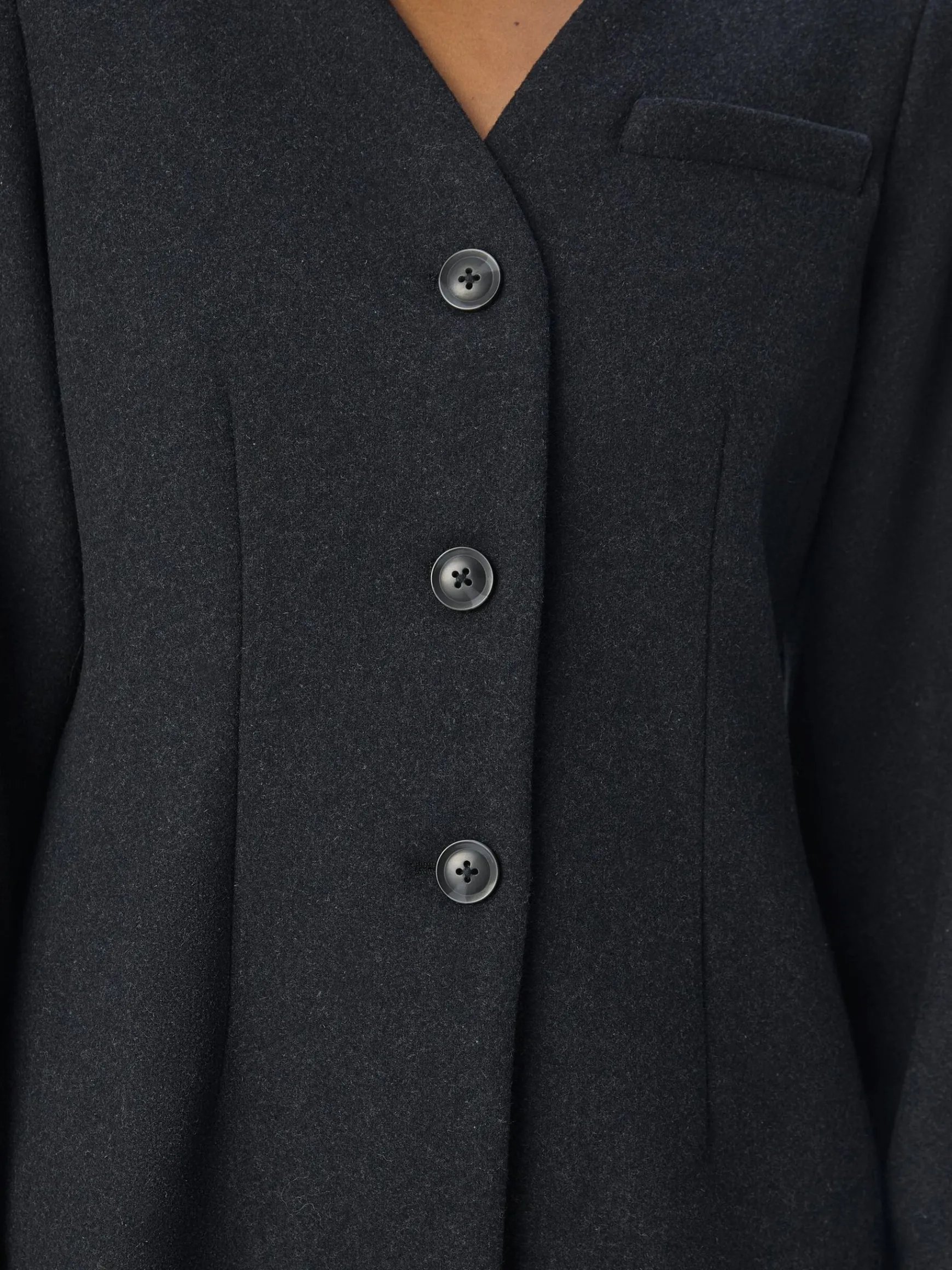 OBJECT Kavajer*V-RINGNING KAVAJ Dark Grey Melange