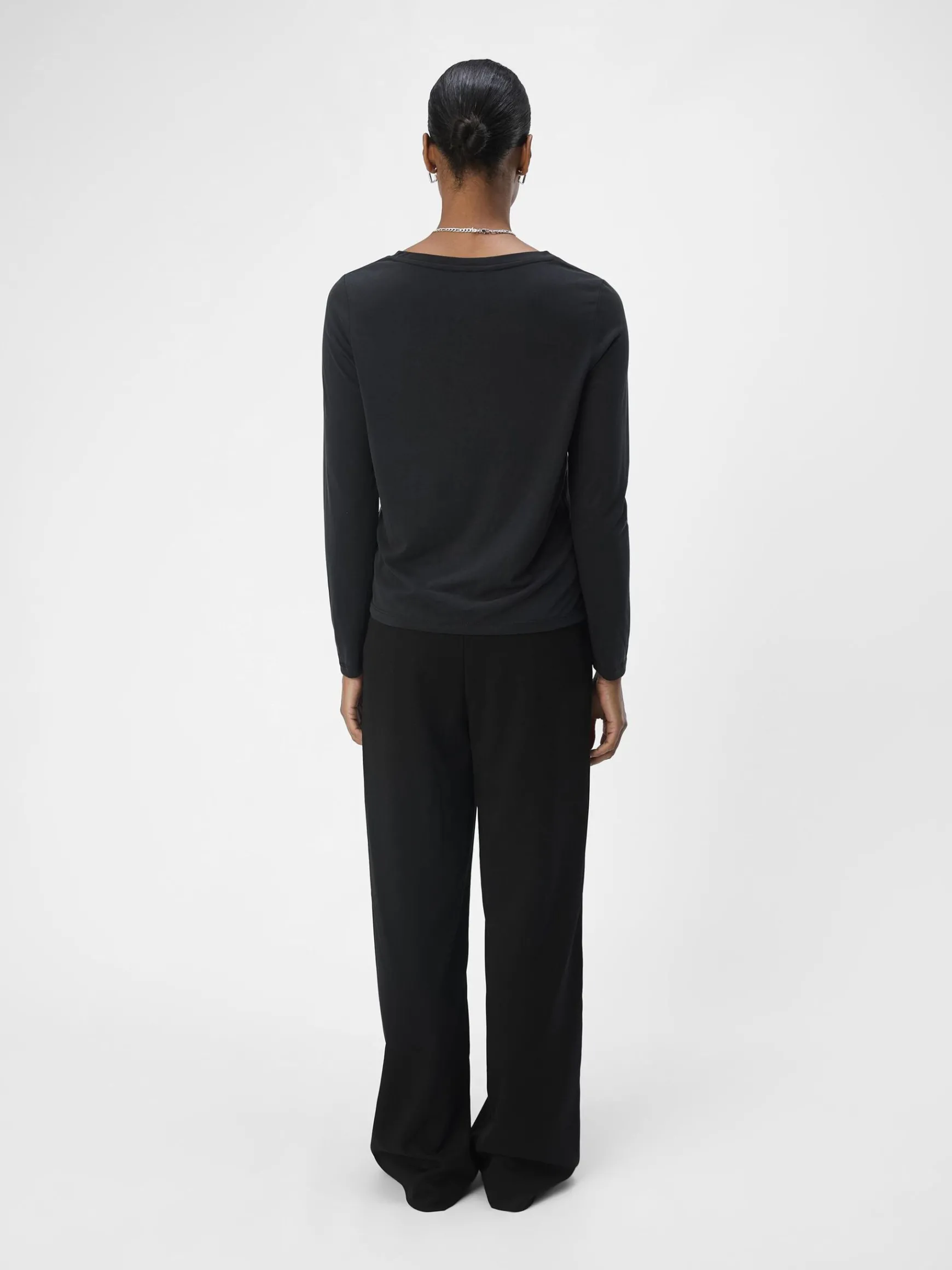 OBJECT Toppar*V-RINGNING LÅNGÄRMAD TOPP Black