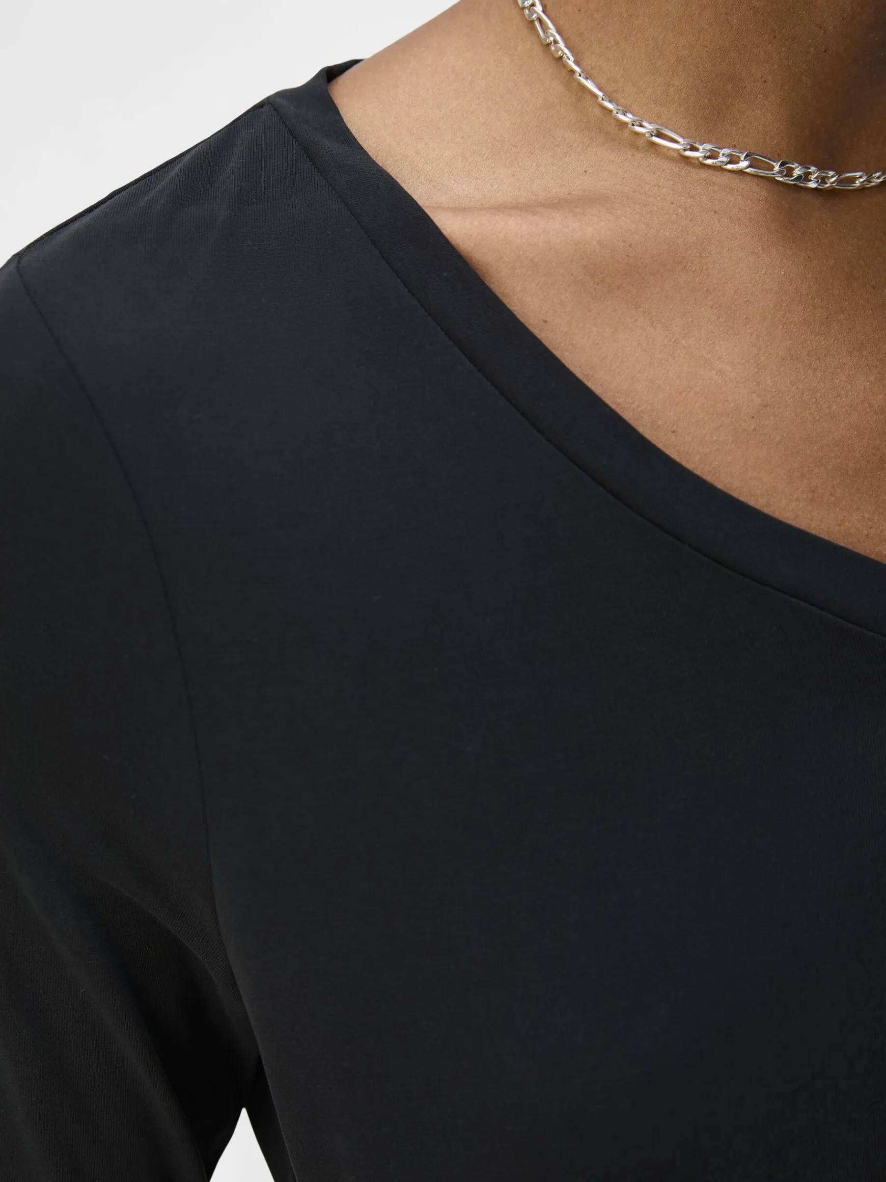OBJECT Toppar*V-RINGNING LÅNGÄRMAD TOPP Black