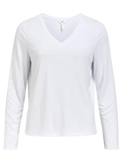 OBJECT Toppar*V-RINGNING LÅNGÄRMAD TOPP White
