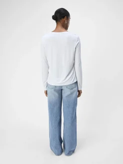OBJECT Toppar*V-RINGNING LÅNGÄRMAD TOPP White