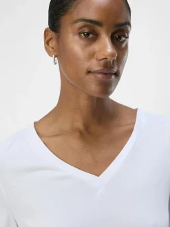 OBJECT Toppar*V-RINGNING LÅNGÄRMAD TOPP White