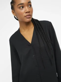 OBJECT Skjortor|Toppar*V-RINGNING SKJORTA Black