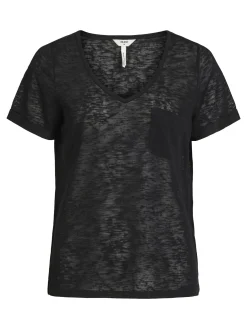 OBJECT Basic|Toppar*V-RINGNING T-SHIRT Black