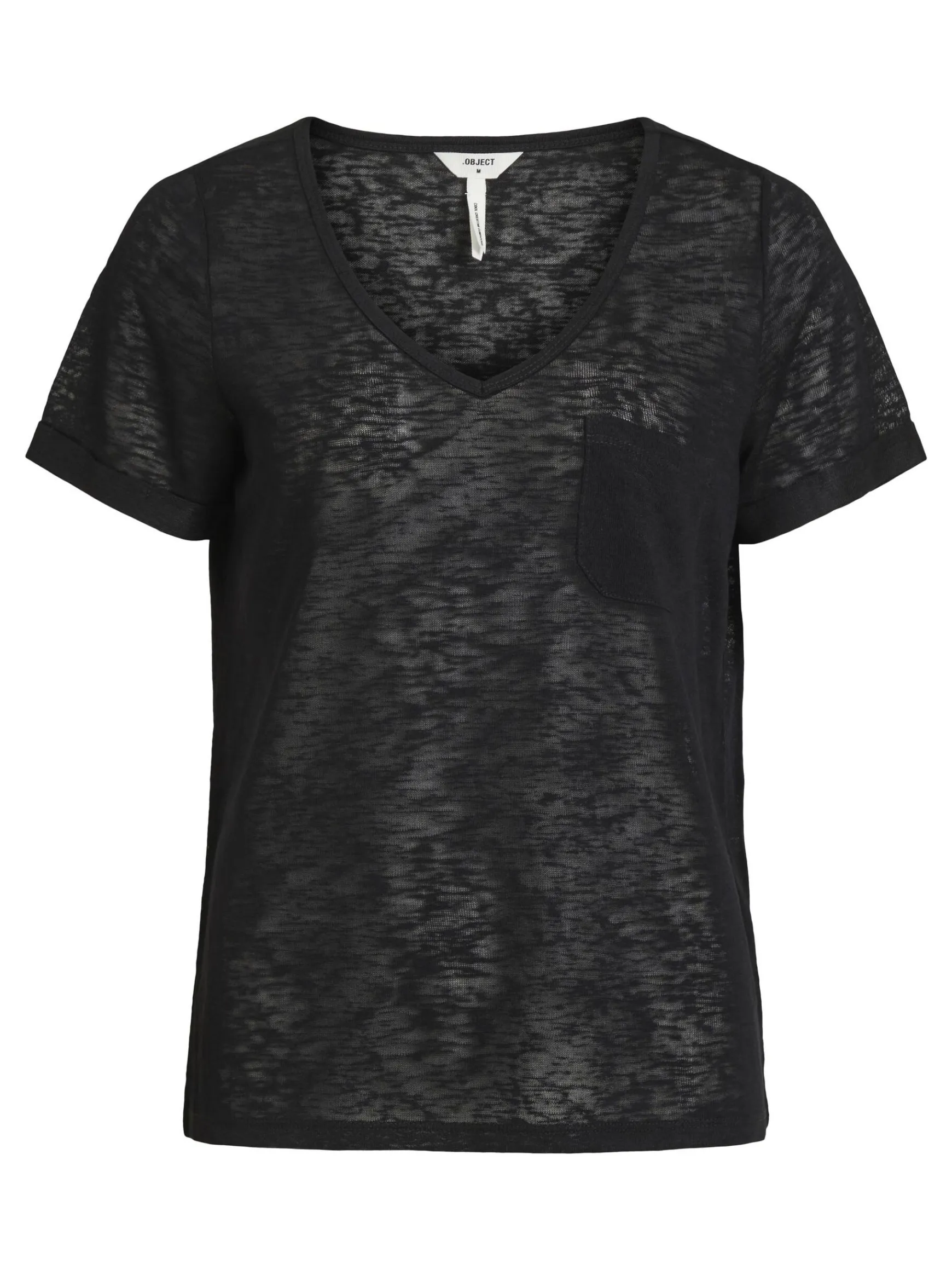 OBJECT Basic|Toppar*V-RINGNING T-SHIRT Black