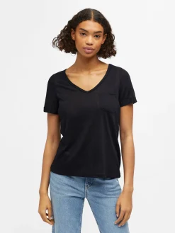 OBJECT Basic|Toppar*V-RINGNING T-SHIRT Black