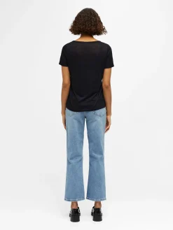 OBJECT Basic|Toppar*V-RINGNING T-SHIRT Black