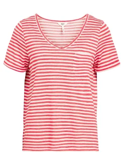 OBJECT Toppar*V-RINGNING T-SHIRT Paradise Pink
