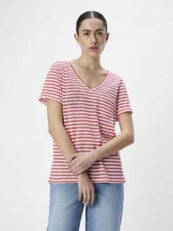 OBJECT Toppar*V-RINGNING T-SHIRT Paradise Pink