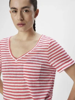 OBJECT Toppar*V-RINGNING T-SHIRT Paradise Pink