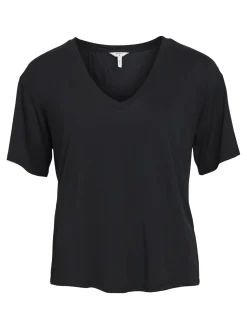 OBJECT Basic|Toppar*V-RINGNING T-SHIRT Black