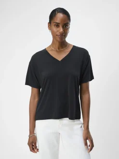 OBJECT Basic|Toppar*V-RINGNING T-SHIRT Black